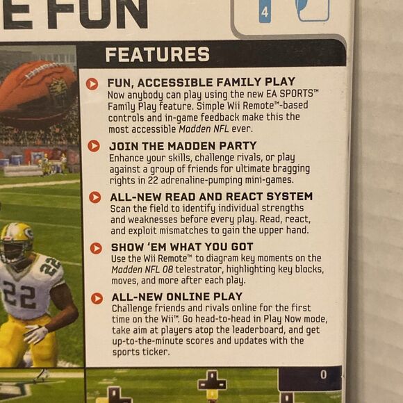 Madden NFL 08 Complete In Box (Nintendo Wii, 2007) Complete Everyone - Picture 4 of 8